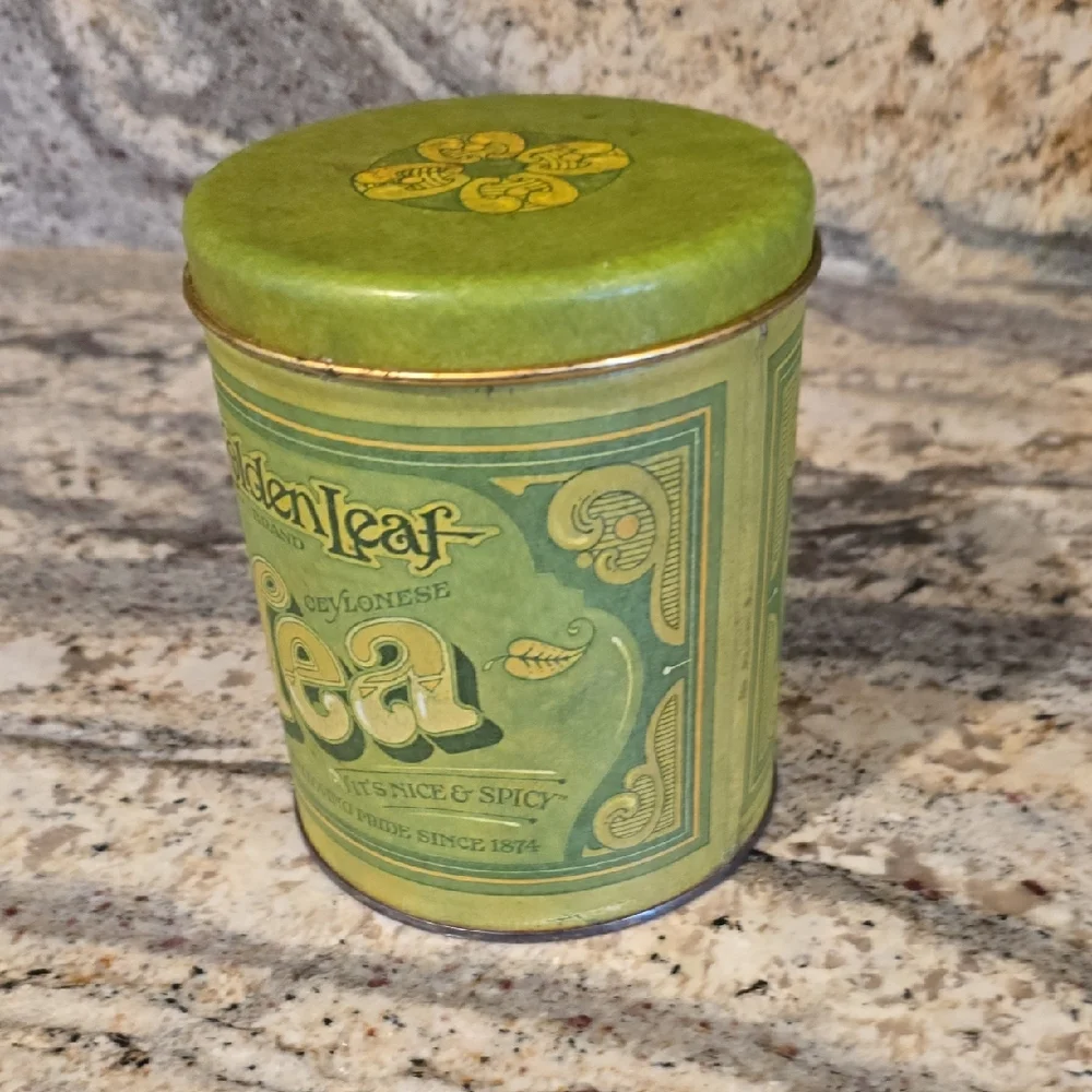 Vintage Golden Leaf Tin